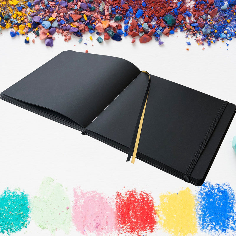 8X8 Inches Black Paper Square Sketchbook Journal