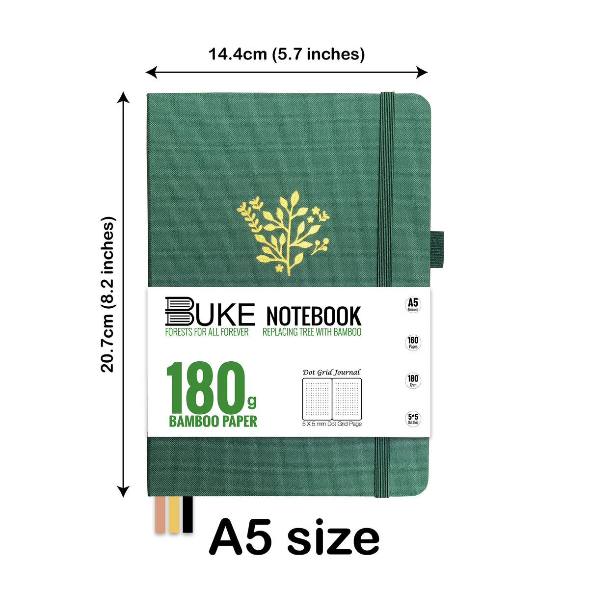 2025 Bullet Journal 180Gsm Bamboo Paper Dot Grid Notebook