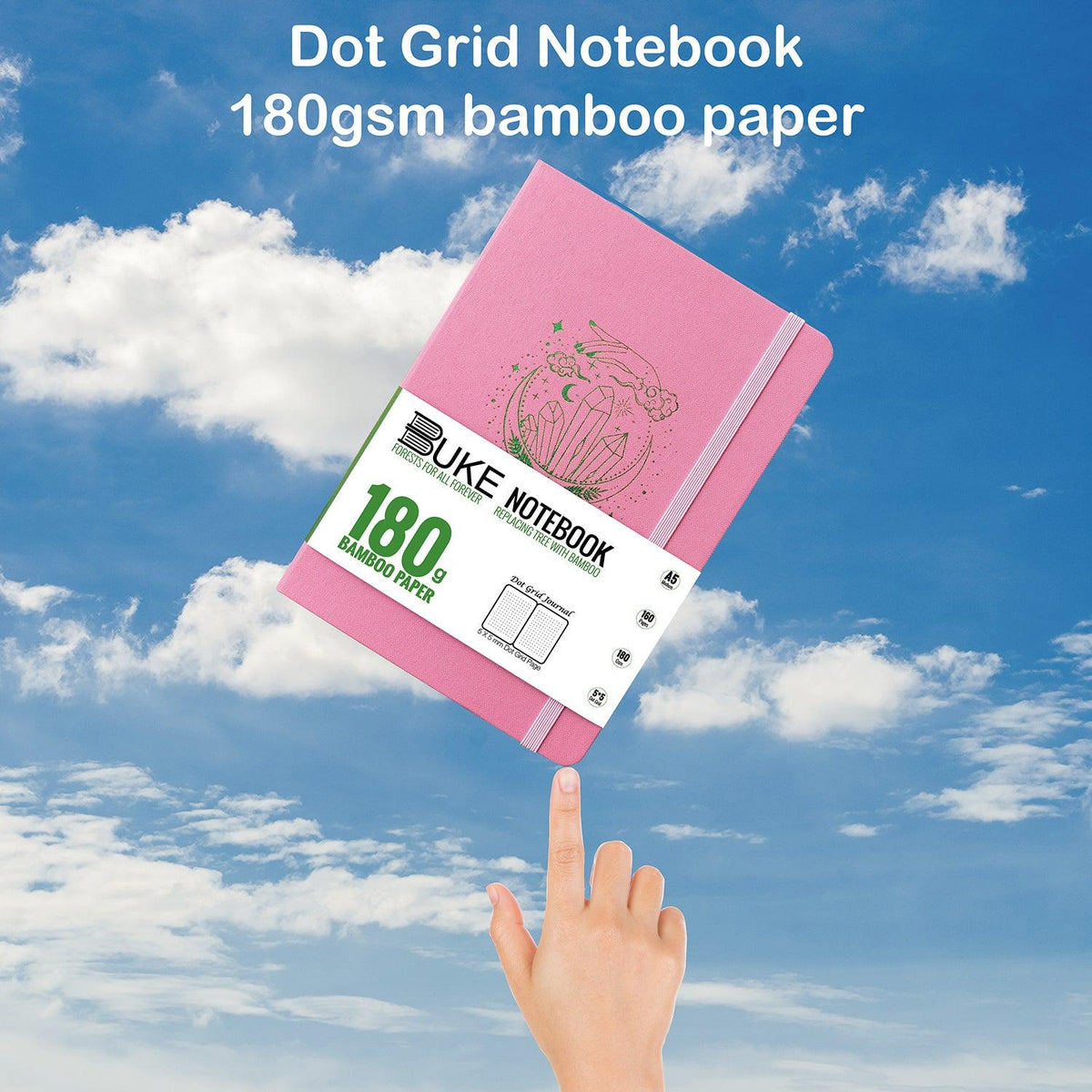 180gsm Bamboo Paper A5 Mystery Diamond Dotted Notebook Dotted Journal Bullet Journal - bukenotebook