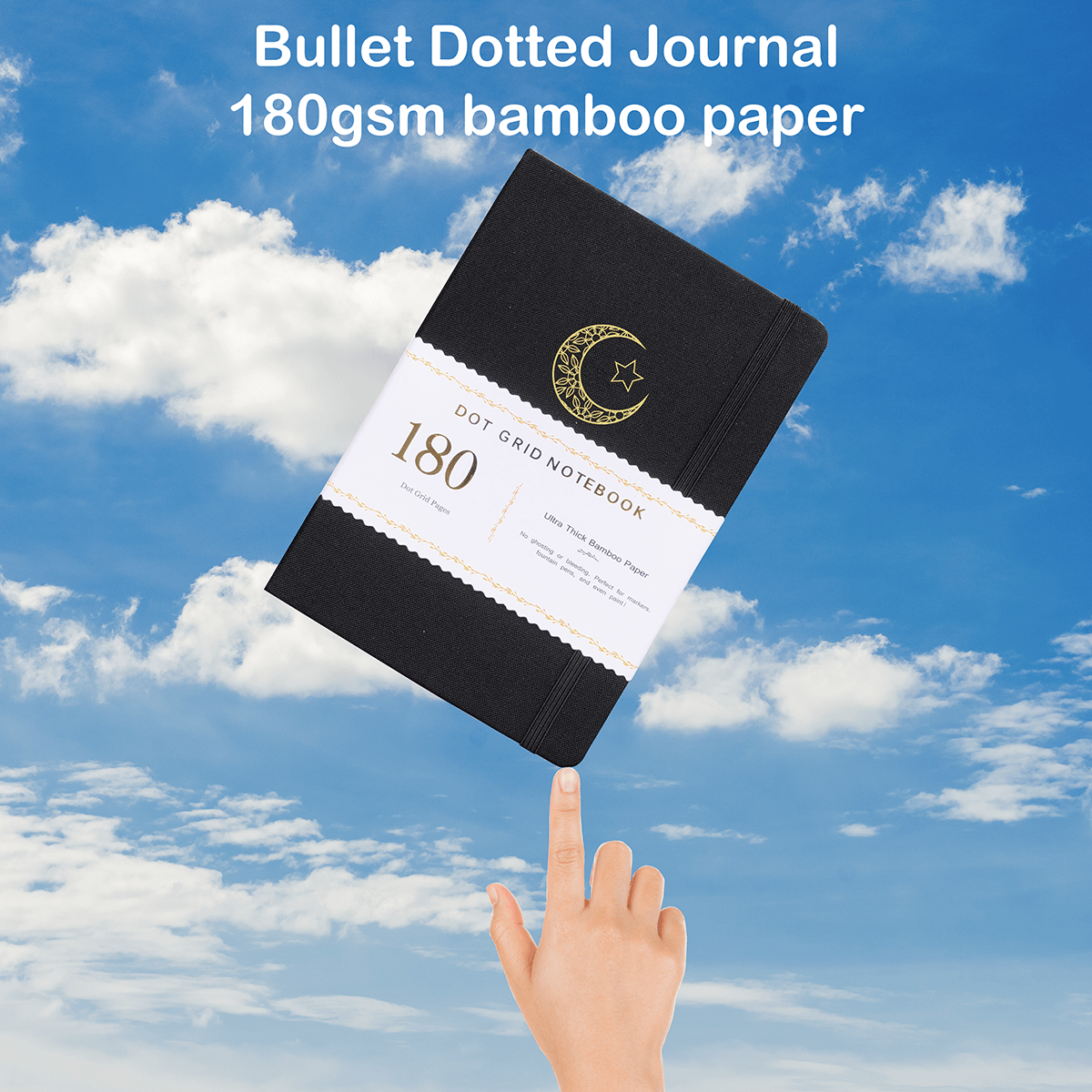 180gsm Bamboo Paper A5 Mysterious Moon Dotted Notebook Dotted Journal Bullet Journal - bukenotebook