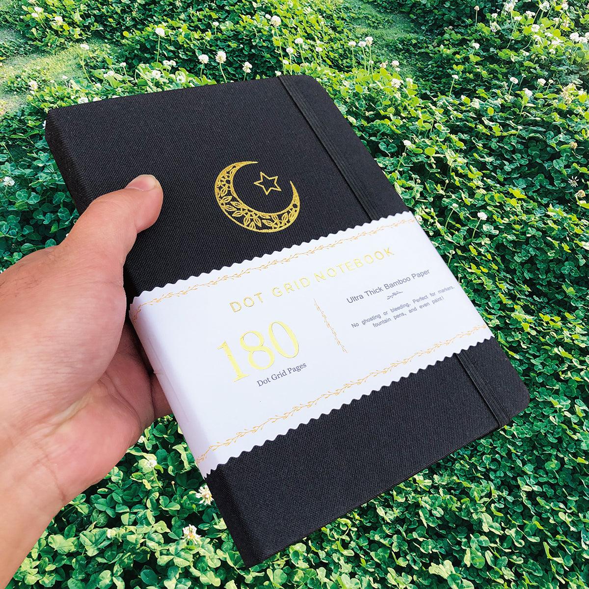 180gsm Bamboo Paper A5 Mysterious Moon Dotted Notebook Dotted Journal Bullet Journal - bukenotebook