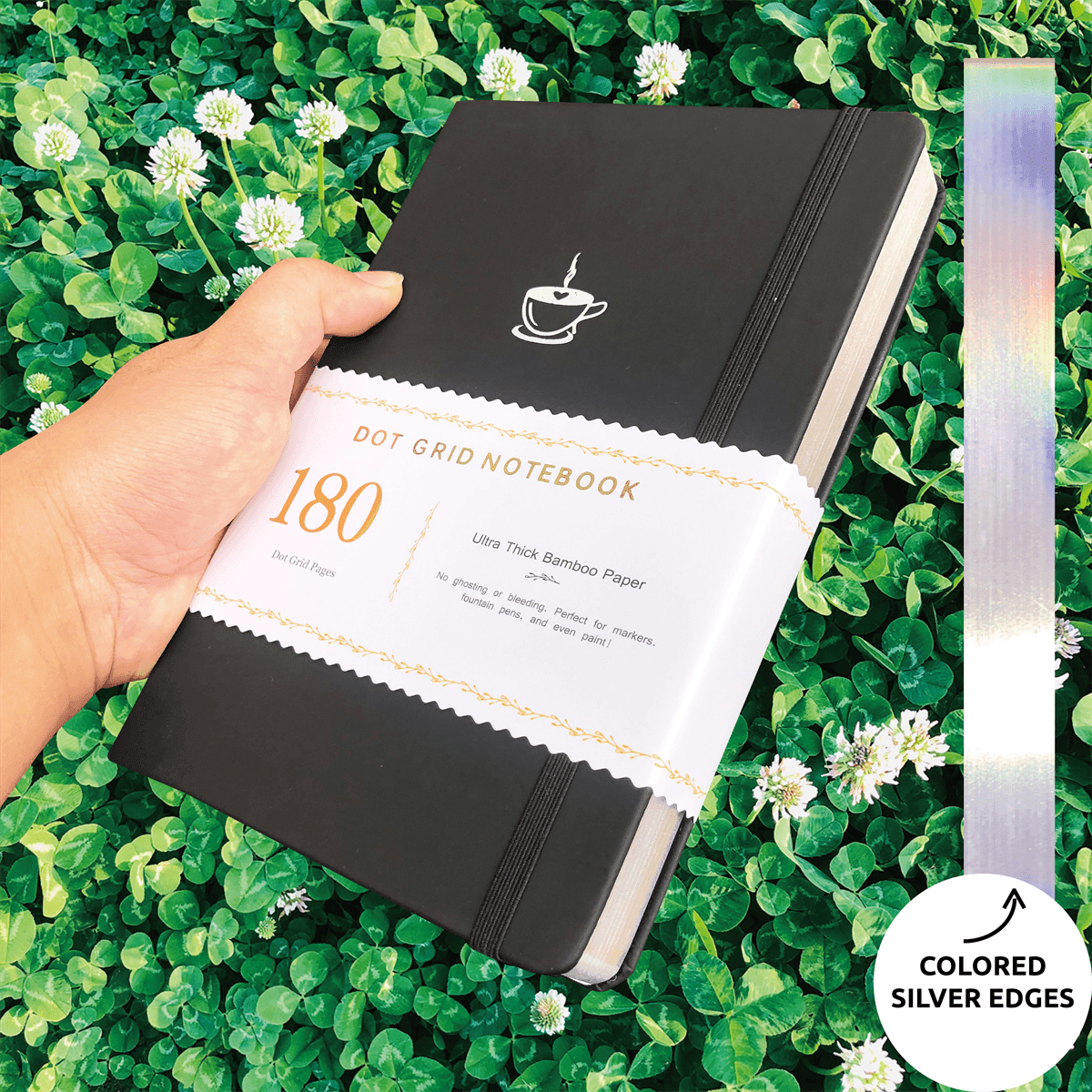 180gsm Bamboo Paper A5 Coffee Cup Bullet Dotted Notebook Bullet Journal - bukenotebook