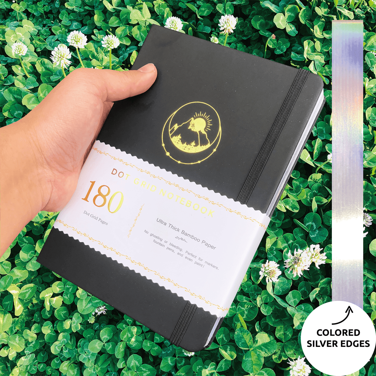 180gsm Bamboo Paper A5 Bullet Journal Dot Grid Notebook - Mountain & SUN - bukenotebook