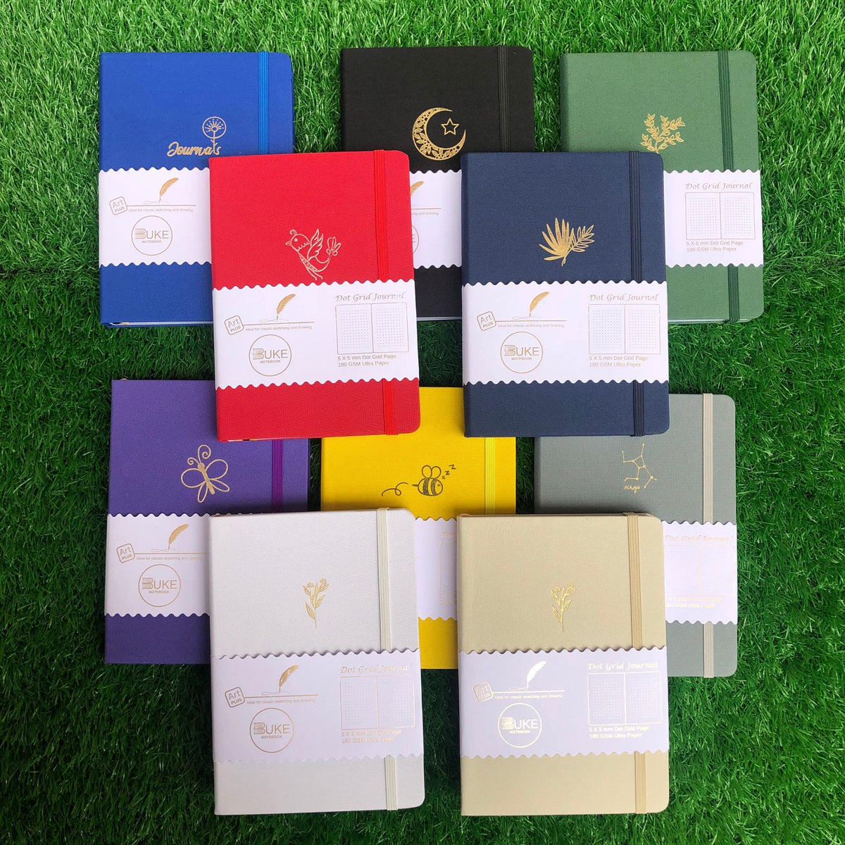 180GSM Bamboo Paper Bullet Dotted Notebook Dot Grid Journal - bukenotebook