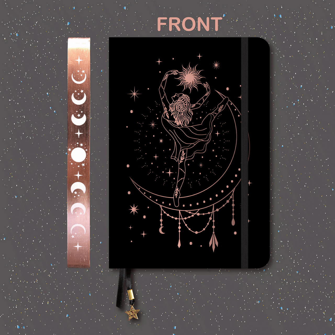 BUKE Medium A5 Hardcover Notebook - Bullet Dotted Journal - 180G Thick Bamboo Paper