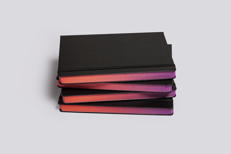 Prefer custom notebooks with colored edges that reflect their personality and style.