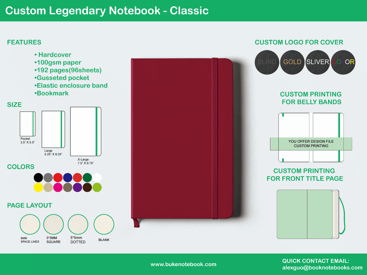 Custom Moleskine Notebook, Small Min Order Qty From BUKE