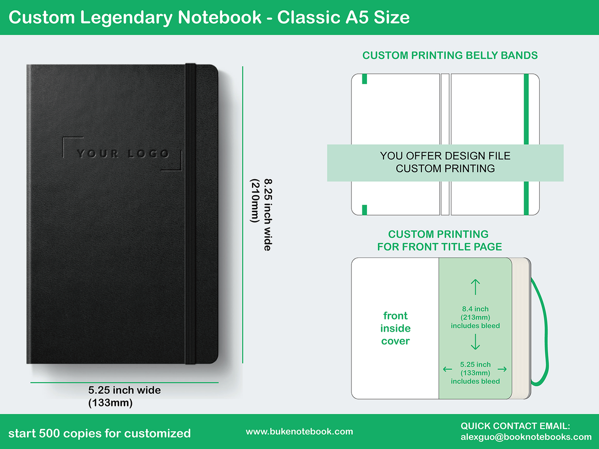 Custom Legendary Notebook, Moleskine Style Classic From BUKE