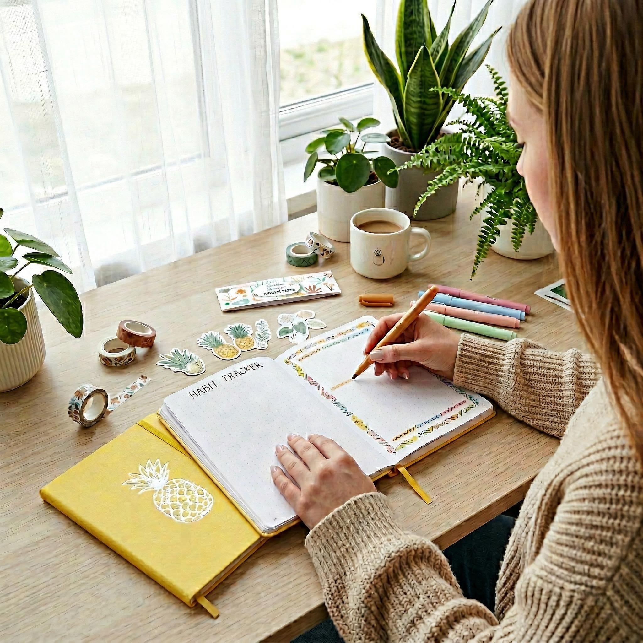 Pineapple Dot Grid Notebook (A5, 160gsm Dot Grid, 160 Pages)-zoom-4