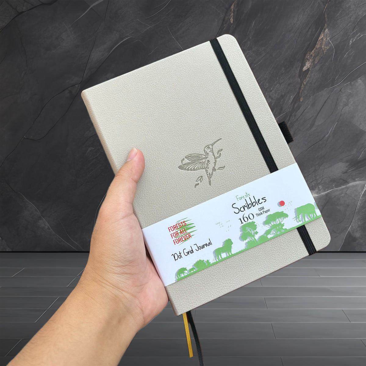 Birds- Numbered 160 Pages, 5x5mm DOT GRID Dotted Journal Notebook