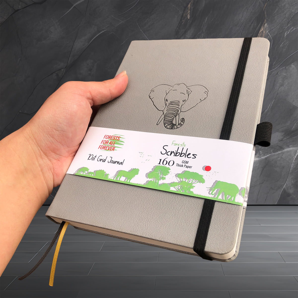 Journal à pois en papier de bambou 160 g/m², taille MOLESKINE de voyage