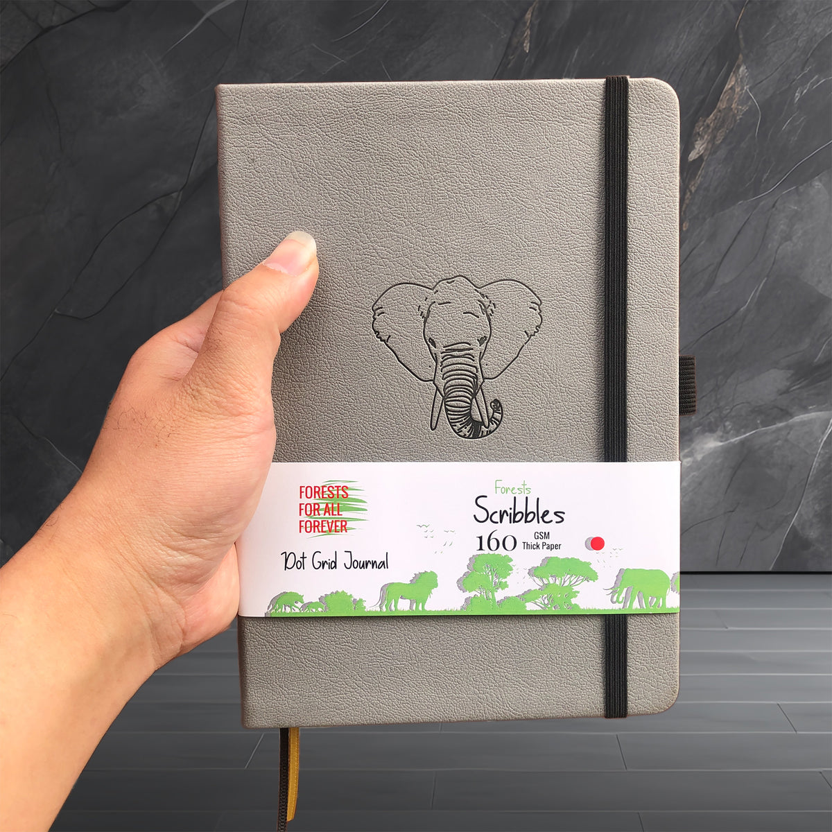 Journal à pois en papier de bambou 160 g/m², taille MOLESKINE de voyage