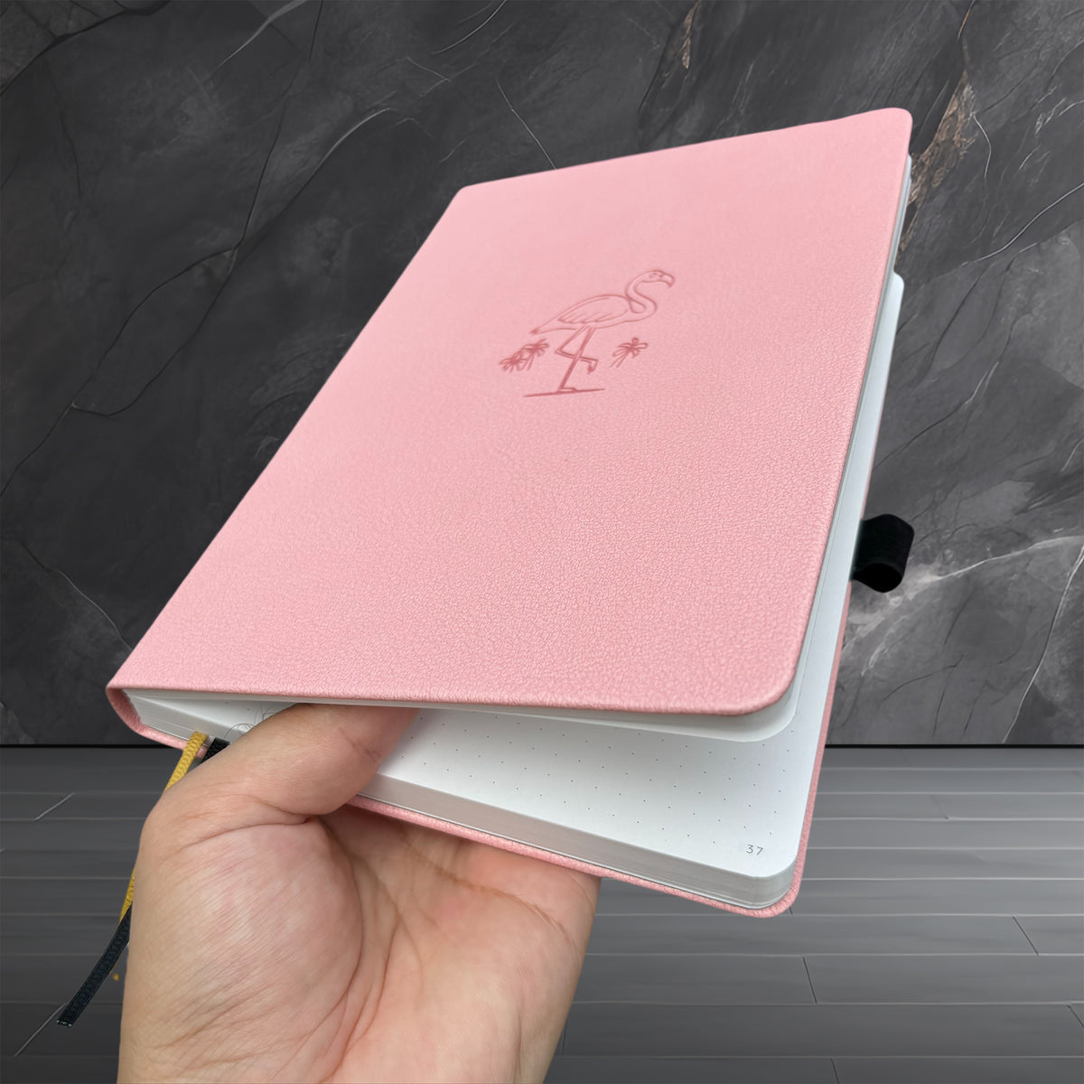 Flamingo PINK- Numbered 160 Pages, 5x5mm DOT GRID Dotted Journal Notebook