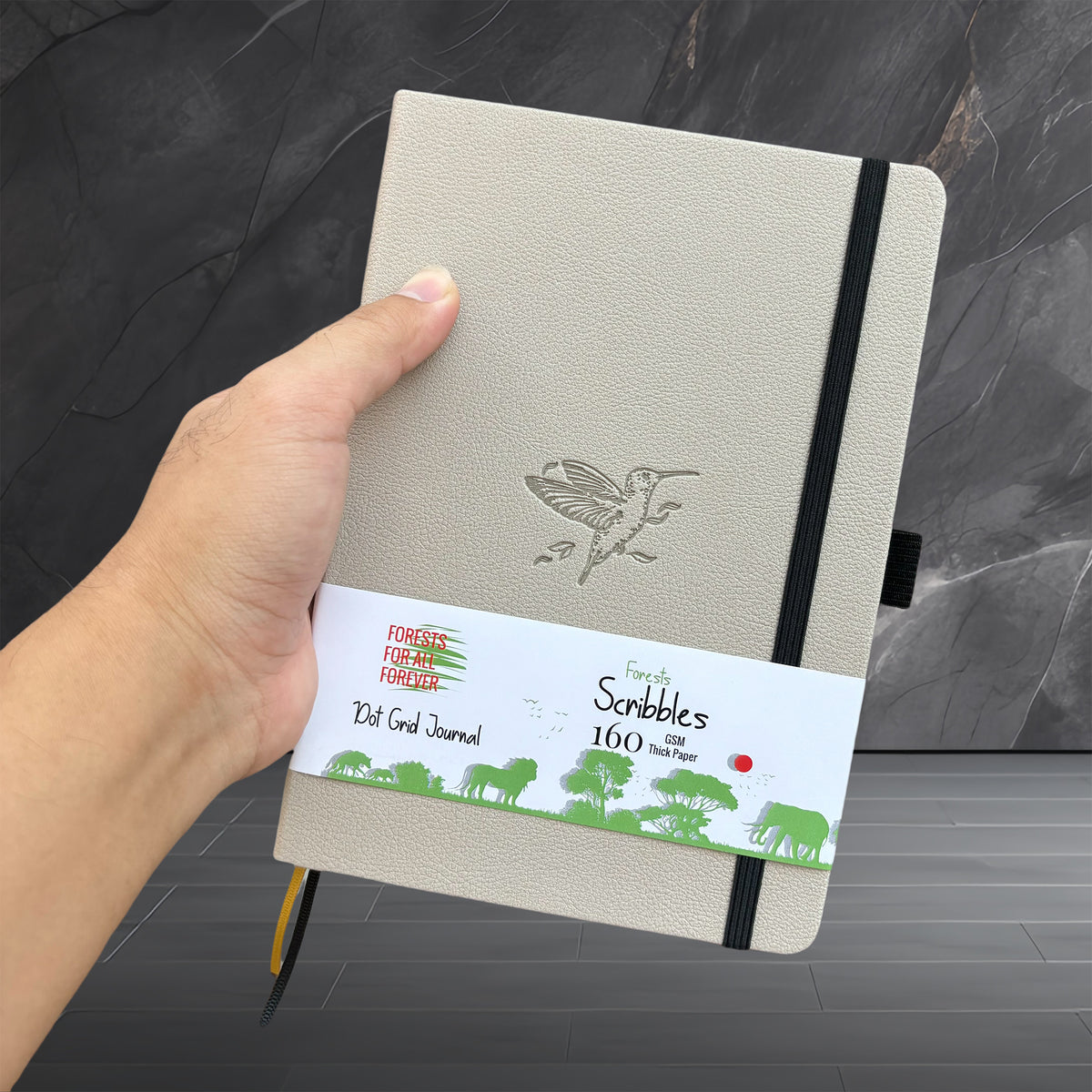 Birds- Numbered 160 Pages, 5x5mm DOT GRID Dotted Journal Notebook