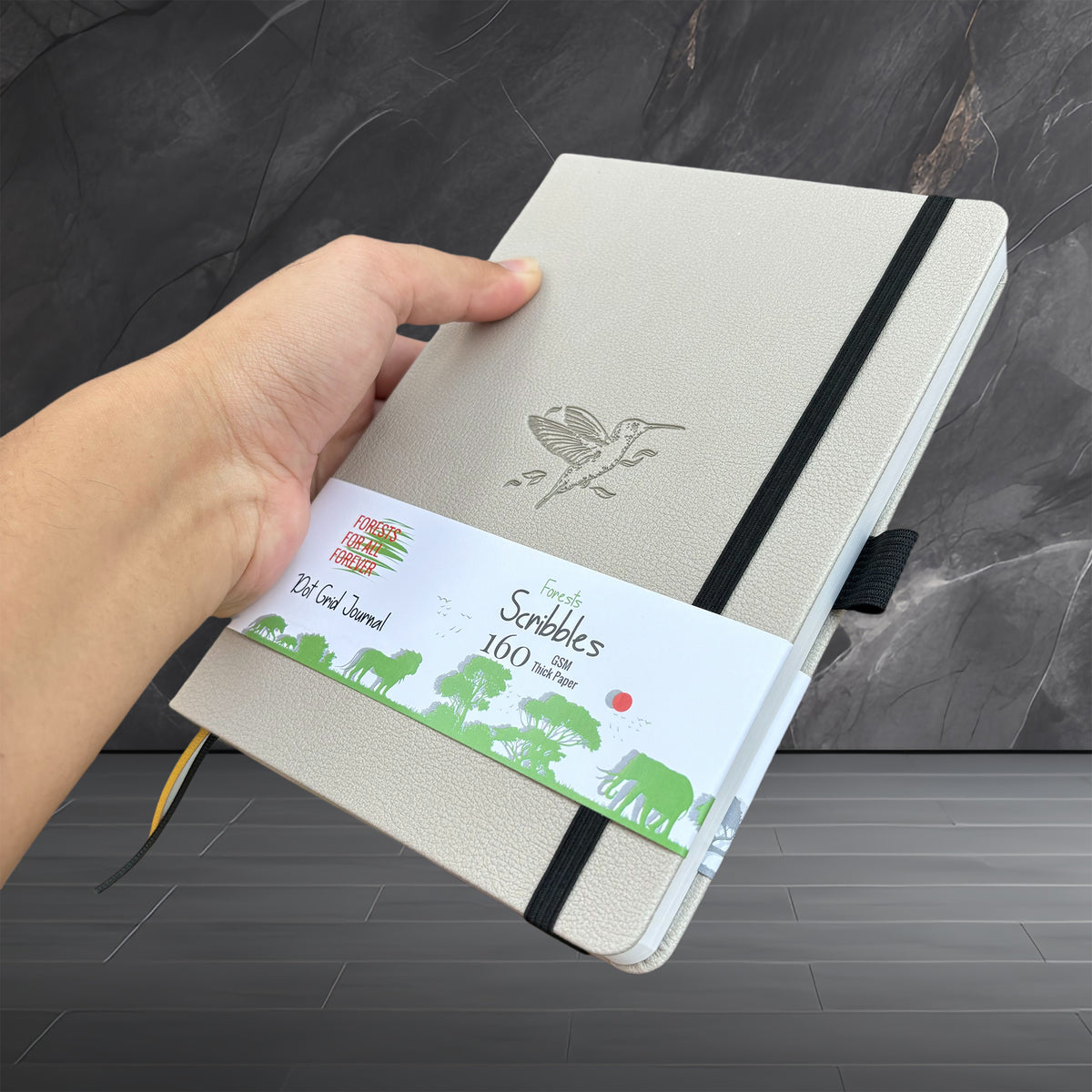 Birds- Numbered 160 Pages, 5x5mm DOT GRID Dotted Journal Notebook