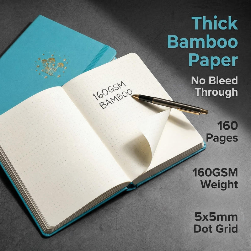BUKE A5 Mushroom Dot Grid Notebook 160gsm White Paper Hardcover Journal-zoom-