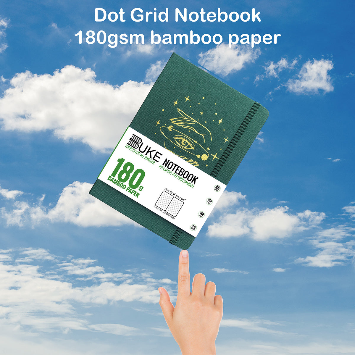 A5 Dot Grid Notebook Bullet Journal 180gsm Bamboo Paper