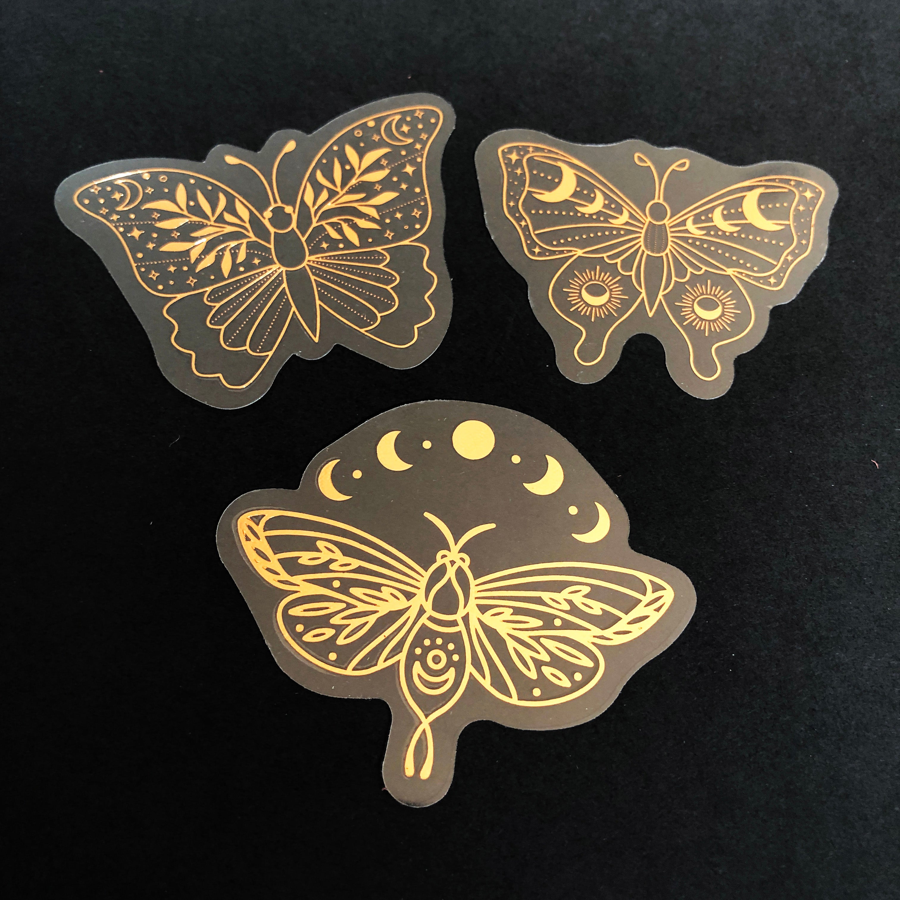 40pcs Rose Gold Stickers Transparent PET Mysterious Butterfly; Moon; Mushroom; Diamond; Sun; Magic Wand DIY Decoration Series