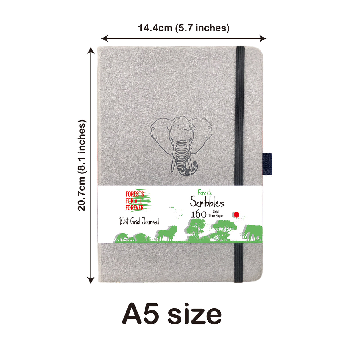 Journal à pois en papier de bambou 160 g/m², taille MOLESKINE de voyage