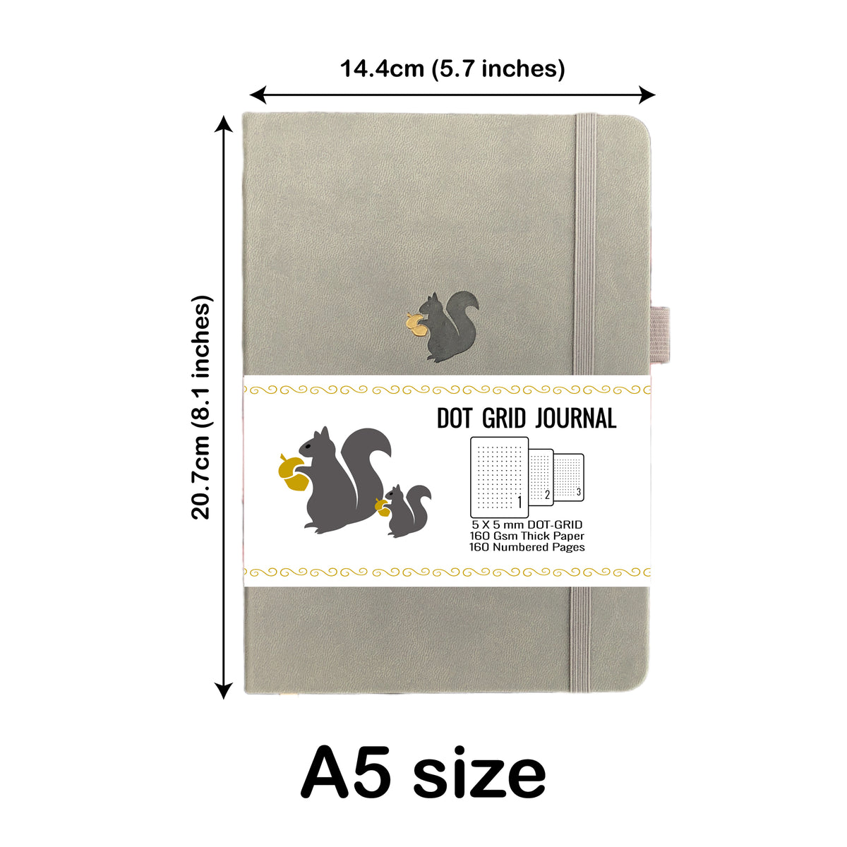 Journal à pois en papier de bambou 160 g/m², taille MOLESKINE de voyage