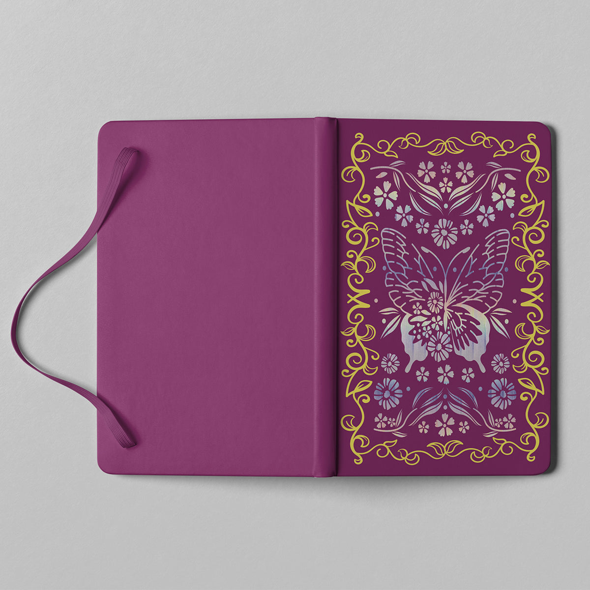 160GSM Bamboo Paper Bullet Dotted Journal- Butterfly And Frame-Red