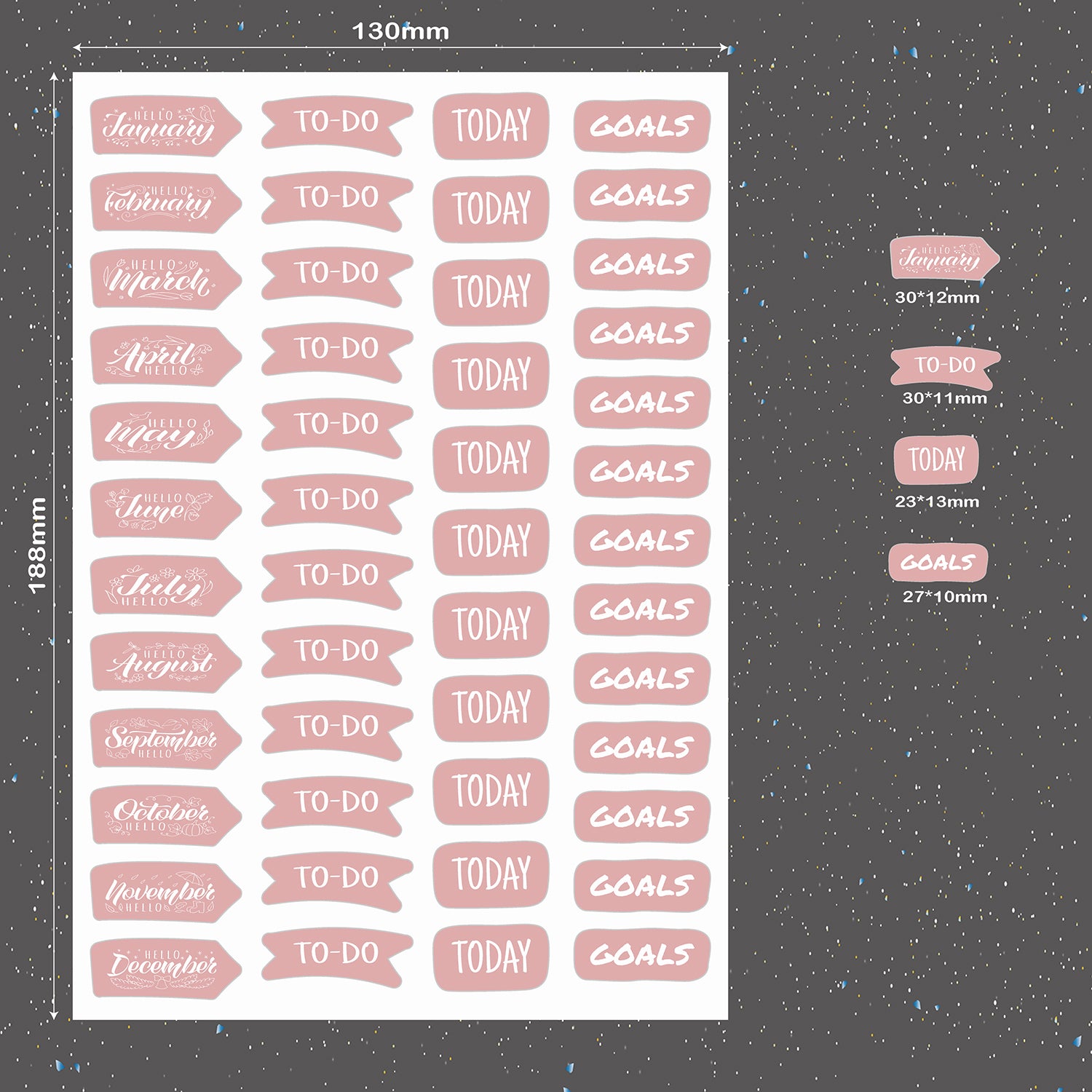 9 Bögen BOHO Sticker Mystery-Serie für Bullet Journals, Planer und Notizbücher. Plus roségoldener Sticker zum Feiern von Zielen-zoom-12