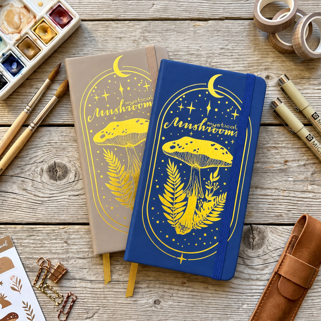 B6 Pocket Mystical Mushroom Dot Grid Notebook – 180 GSM Bamboo Paper-2