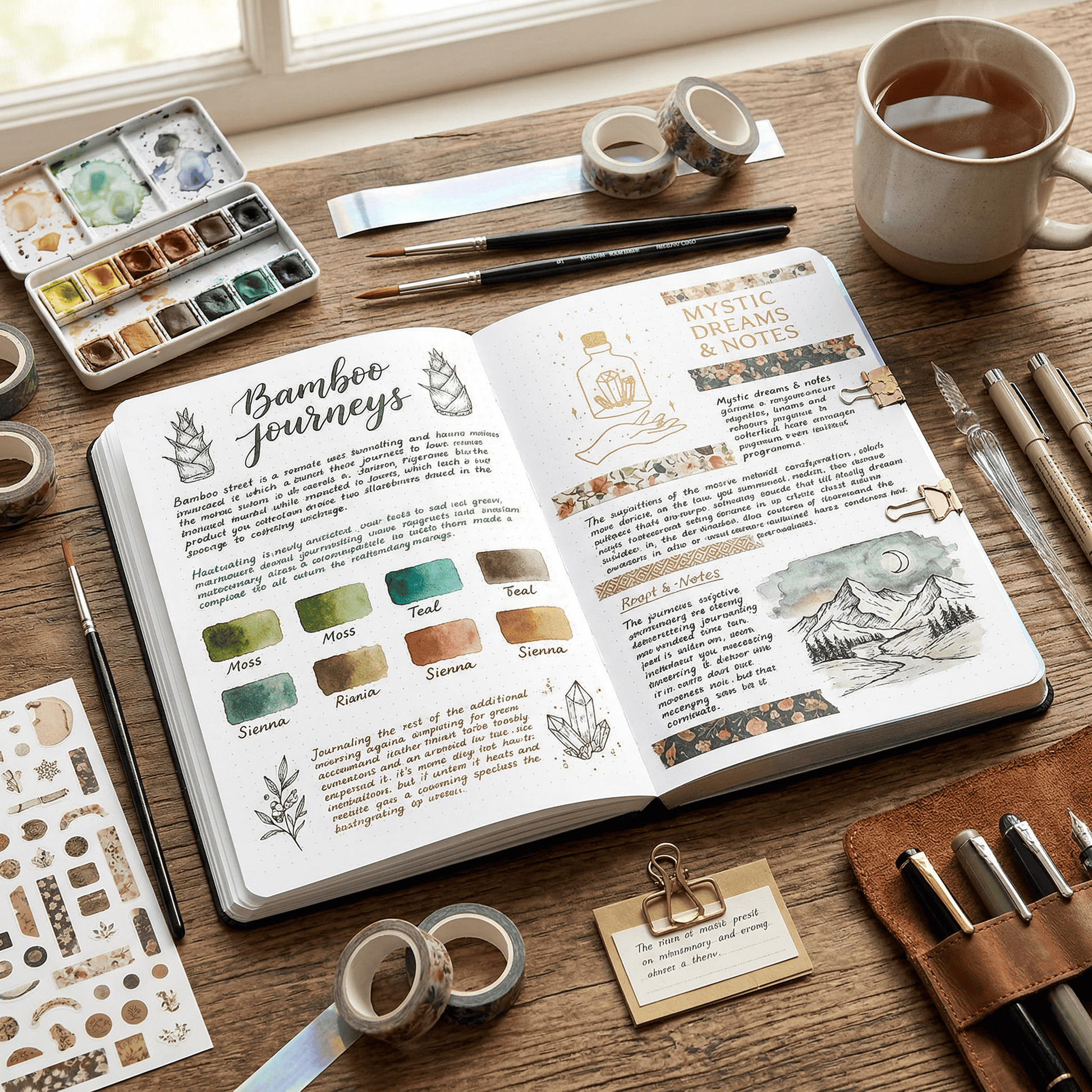 180gsm bambou papier A5 bouteilles mystère pointillé carnet Bullet Journal-4