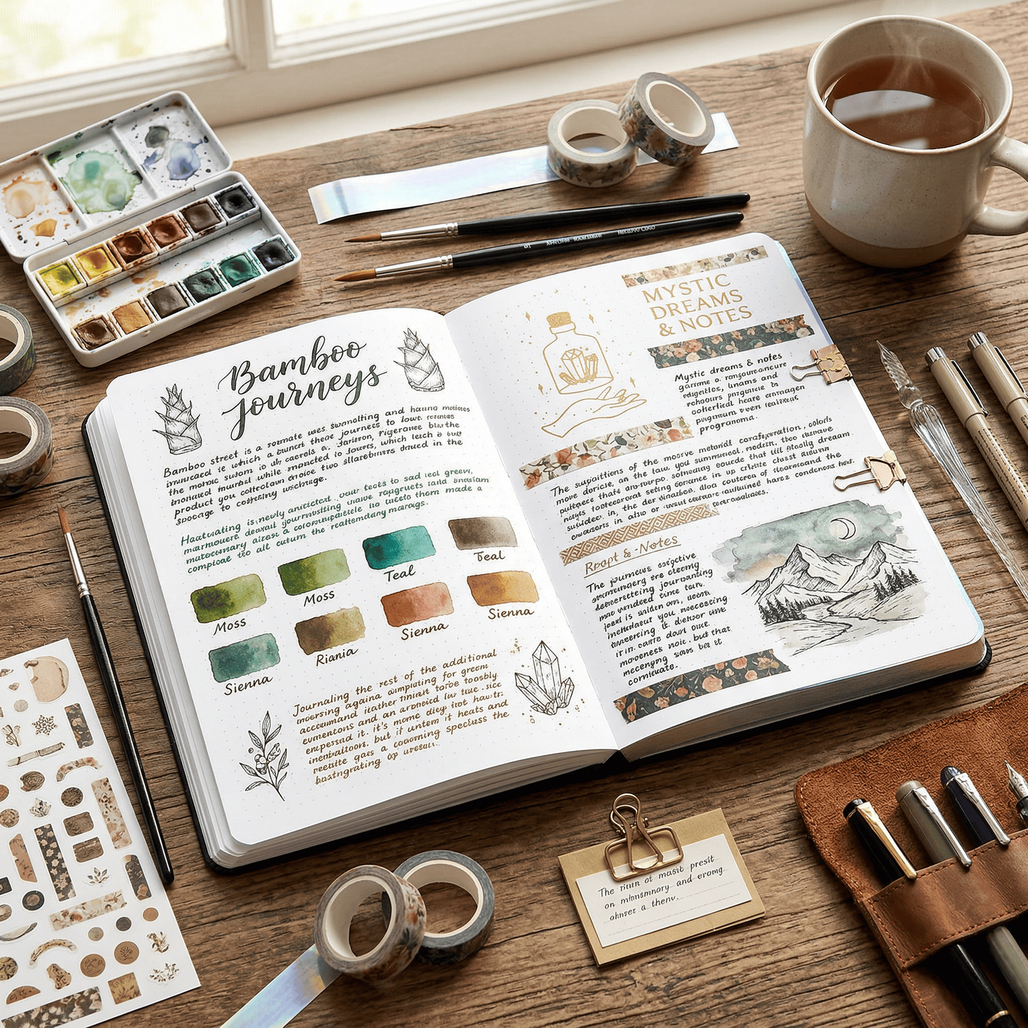 180gsm bambou papier A5 bouteilles mystère pointillé carnet Bullet Journal-zoom-4