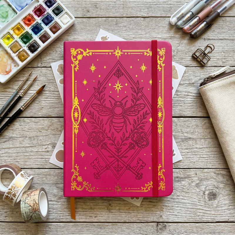 Journal à pois en papier de bambou 160 g/m², taille MOLESKINE de voyage-zoom-