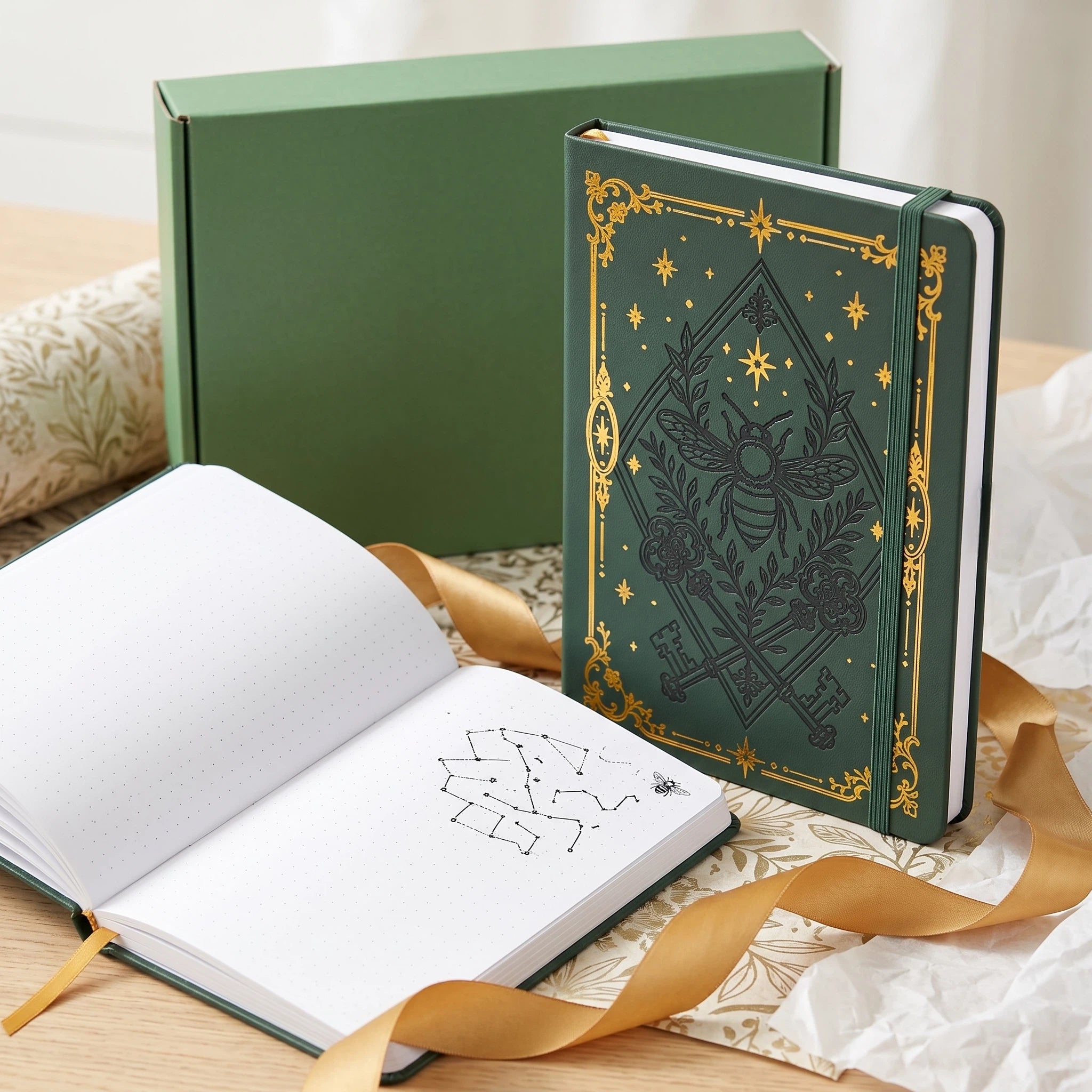Journal à pois en papier de bambou 160 g/m², taille MOLESKINE de voyage-zoom-7