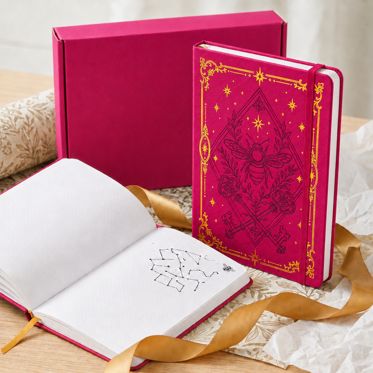 Journal à pois en papier de bambou 160 g/m², taille MOLESKINE de voyage-9