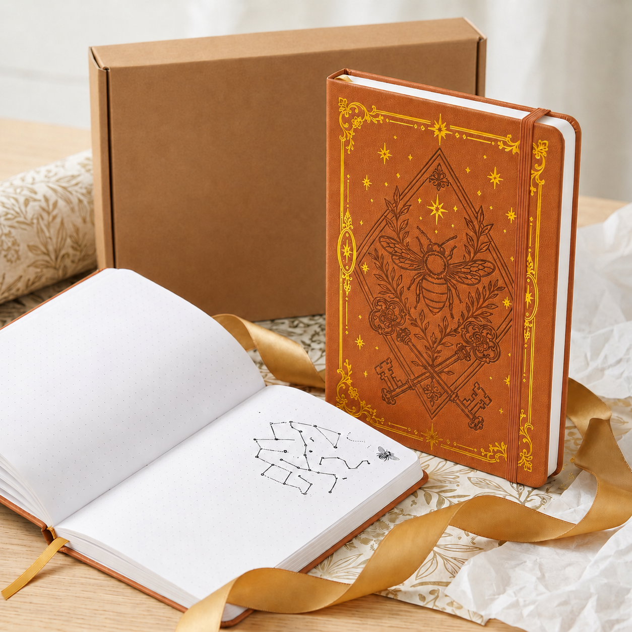 Journal à pois en papier de bambou 160 g/m², taille MOLESKINE de voyage-zoom-8