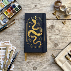 Pink BUKE snake B6 pocket size notebook with 9.2 x 17.2 cm dimensions