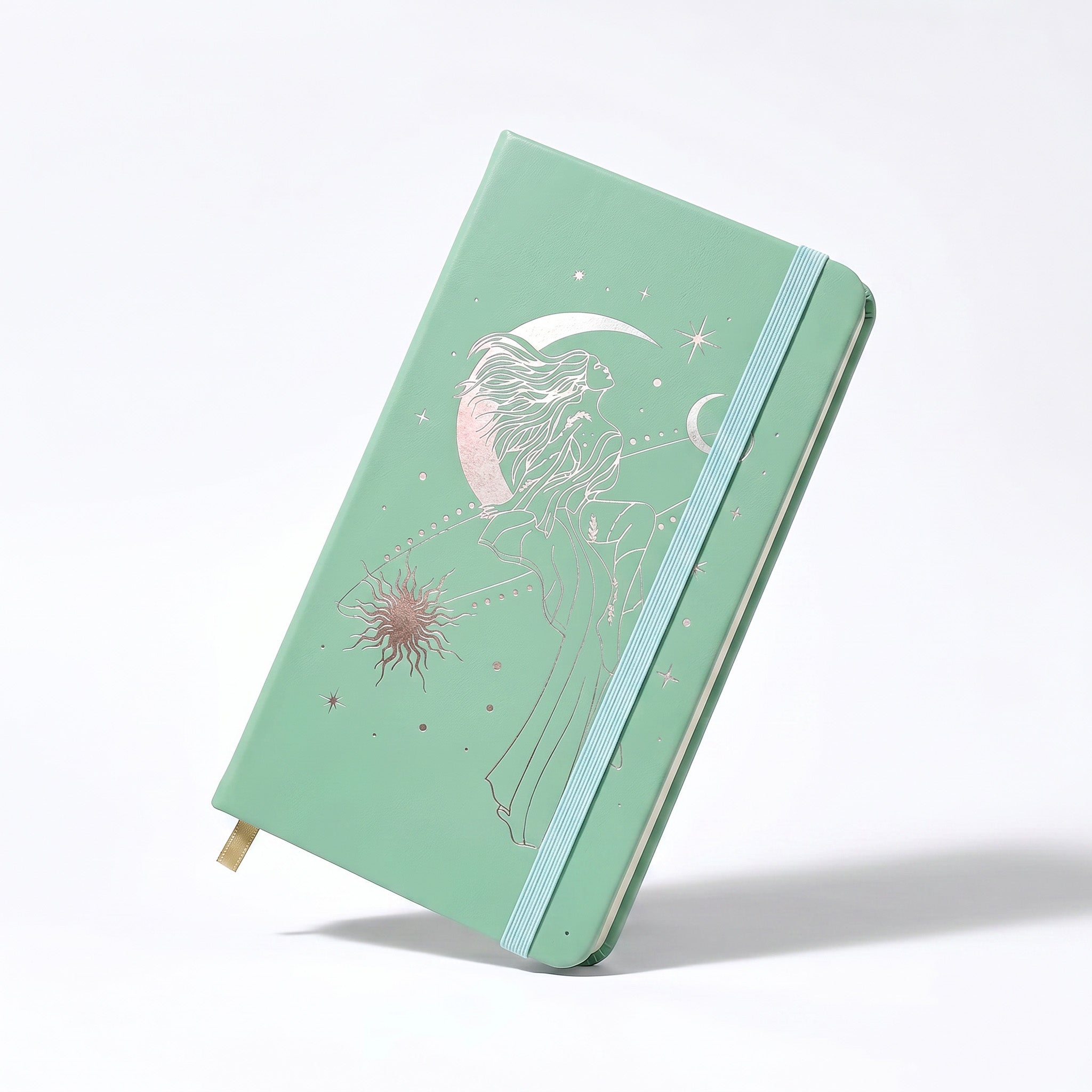 BUKE pocket size dot grid notebook in green with rose gold foil detail