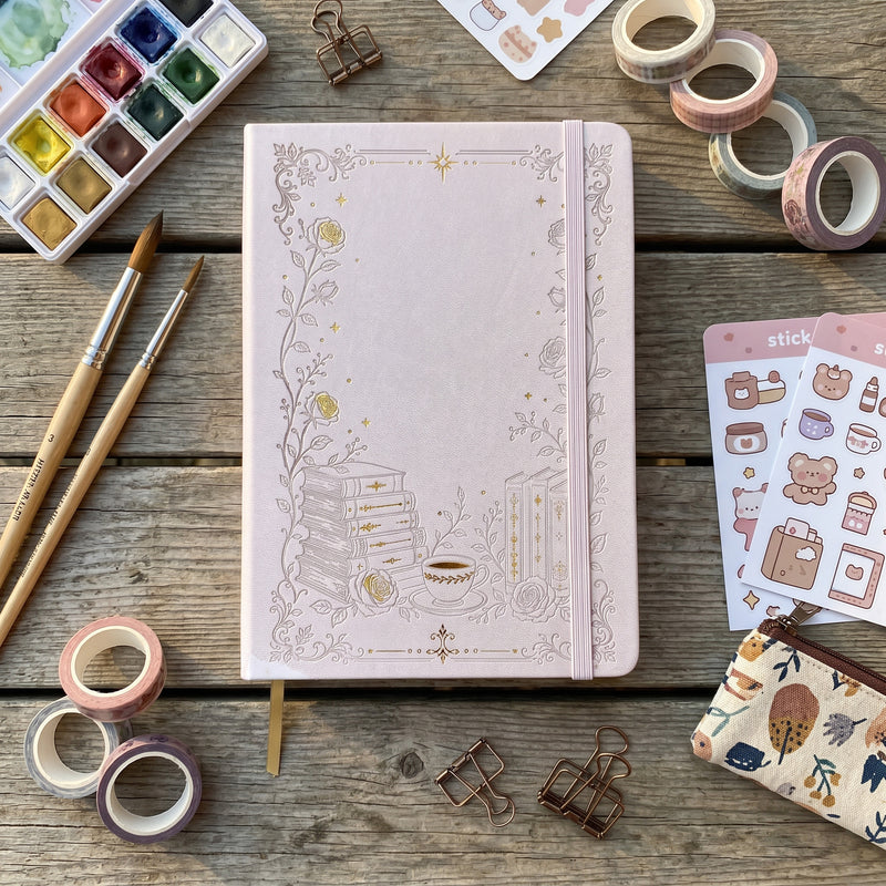 Journal à pois en papier de bambou 160 g/m², taille MOLESKINE de voyage-zoom-