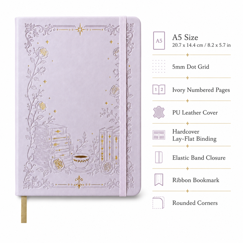 Journal à pois en papier de bambou 160 g/m², taille MOLESKINE de voyage-zoom-