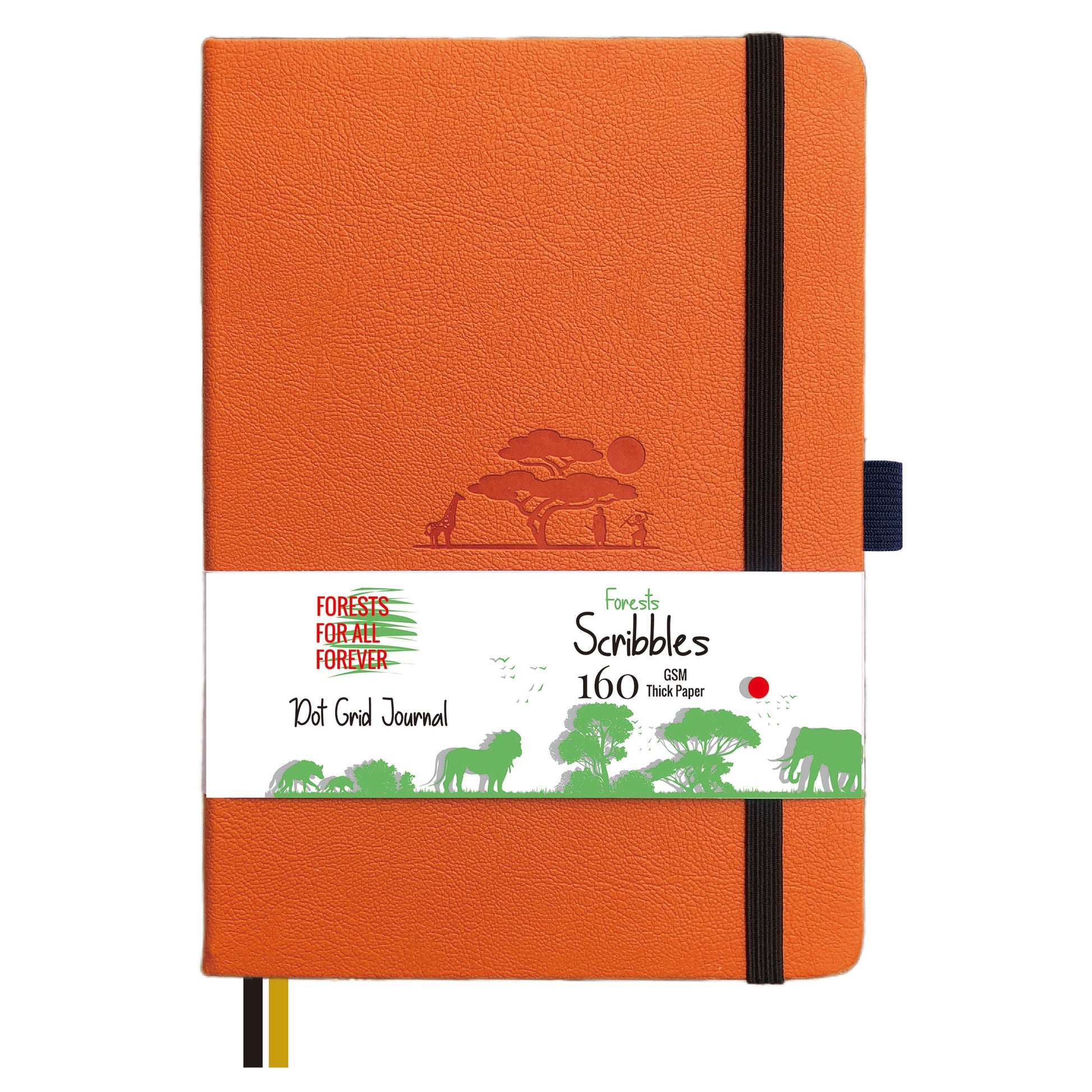 A5 Orange Safari Dot Grid Journal with 160gsm Paper-7