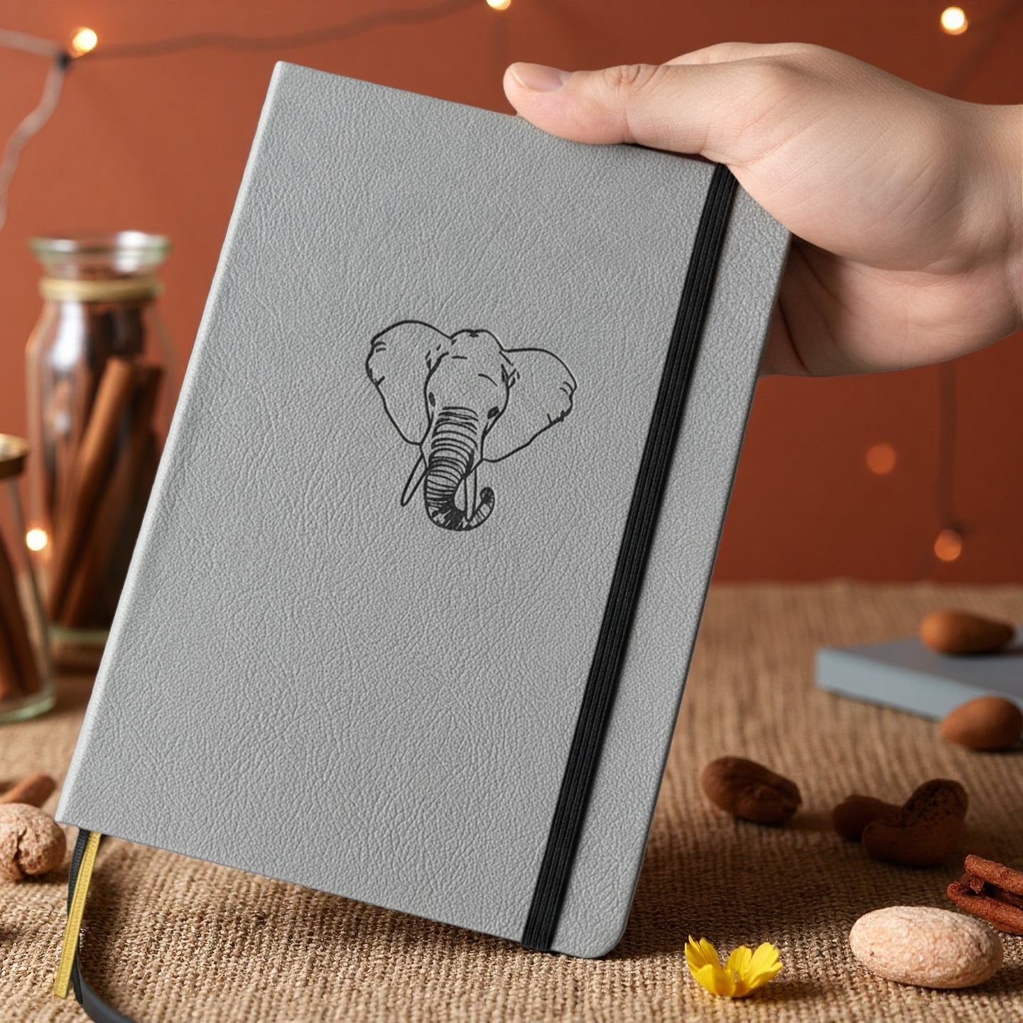 A5 Elephant Dot Grid Journal with 160gsm Bamboo Paper-zoom-2