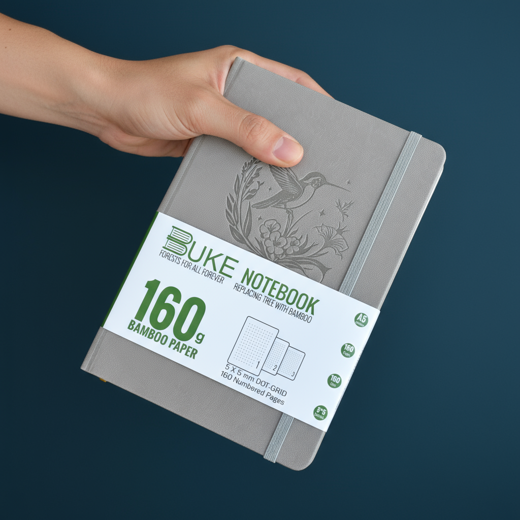 Elegant Dotted Notebook with 160gsm Paper, Hardcover Bujo Journal A5, Lays Flat 180°, Great Gift for Women & Planners