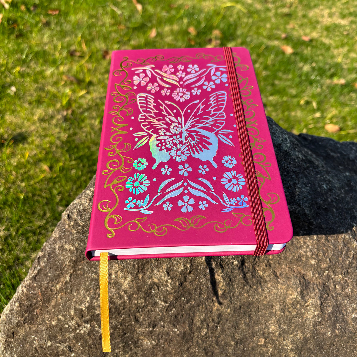 160GSM Bamboo Paper Bullet Dotted Journal- Butterfly And Frame-Red