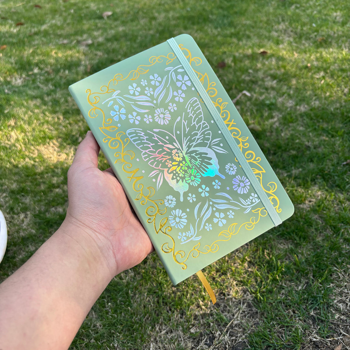 160GSM Bamboo Paper Bullet Dotted Journal- Butterfly And Frame-Green
