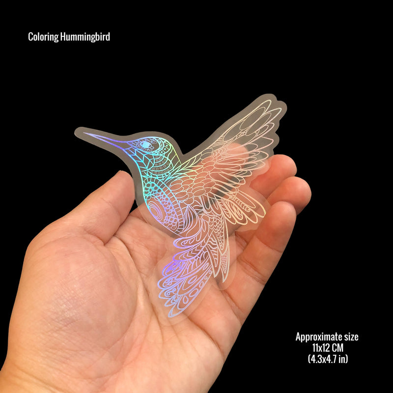 10pcs/pack Larger Stickers Holographic Glitter PET Transparent Shiny Waterproof Adhesive DIY Materials, Max Size 8.5 x 17.9 CM-zoom-