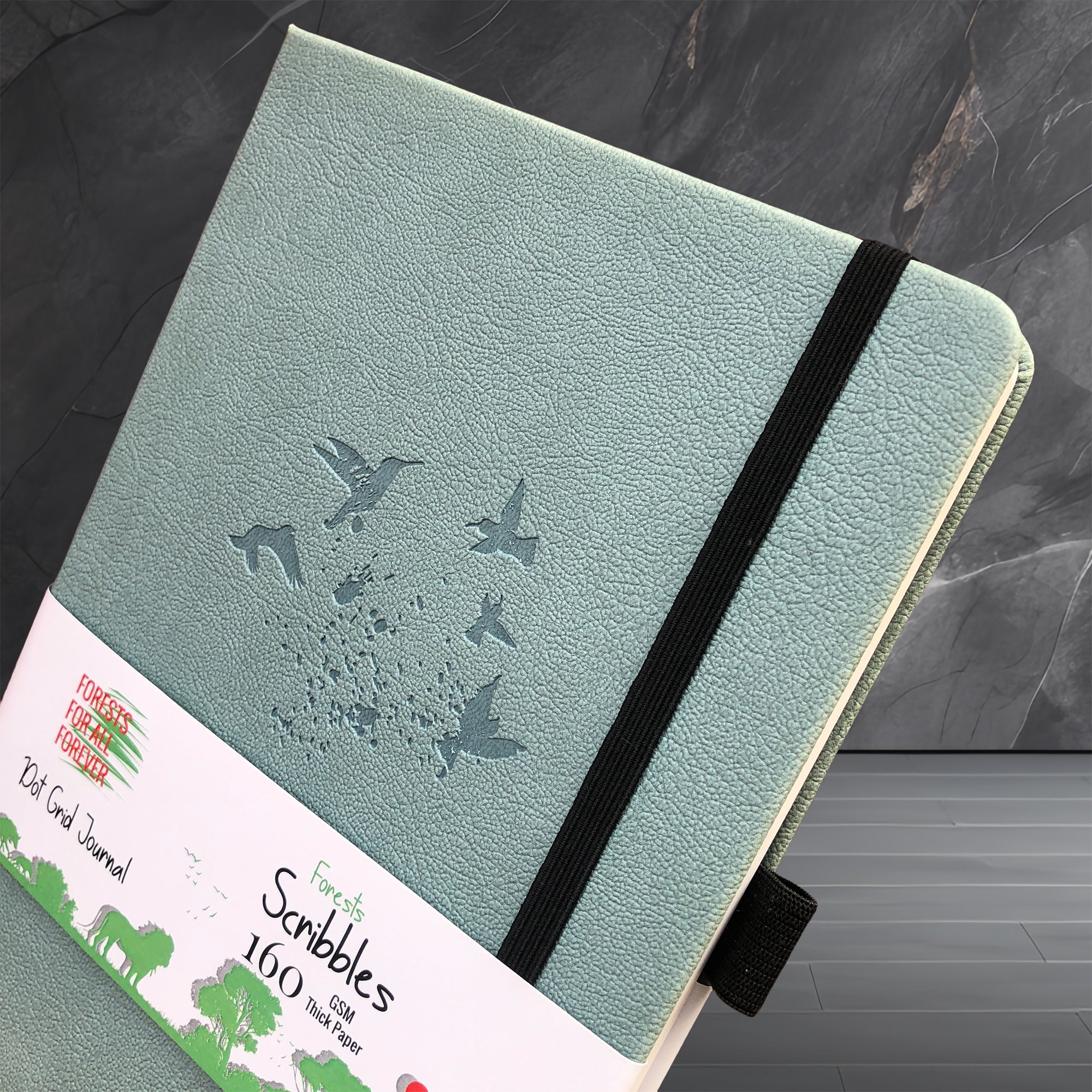 A5 Mist Blue Bird Dot Grid Journal with 160gsm Bamboo Paper-zoom-8
