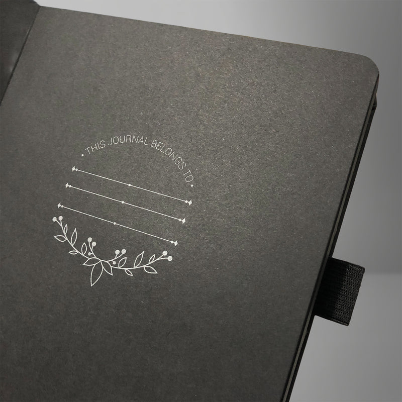 Journal à pois en papier noir de 150g, carnet de notes à grille de points de 160 Pages 5x5mm, couverture rigide en cuir PU végétalien de taille A5 avec interdiction élastique-zoom-