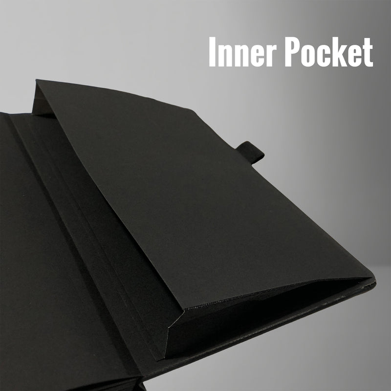 Journal à pois en papier noir de 150g, carnet de notes à grille de points de 160 Pages 5x5mm, couverture rigide en cuir PU végétalien de taille A5 avec interdiction élastique-zoom-