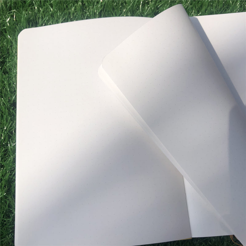 Journal à pois en papier de bambou 160 g/m², taille MOLESKINE de voyage-zoom-