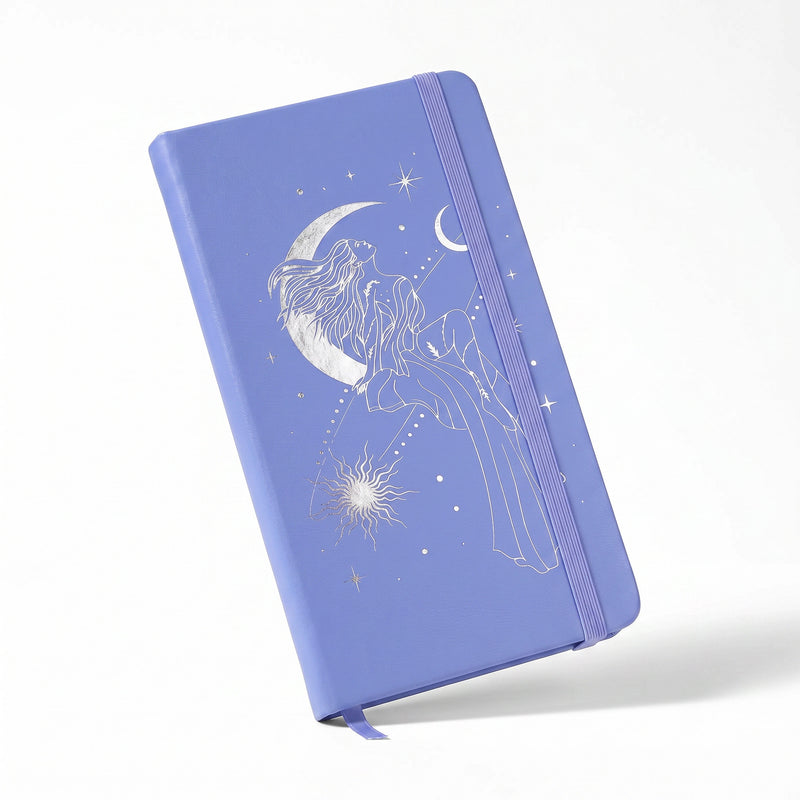 BUKE Lavender Celestial Woman B6 Dot Grid Notebook PU Leather Cover-zoom-