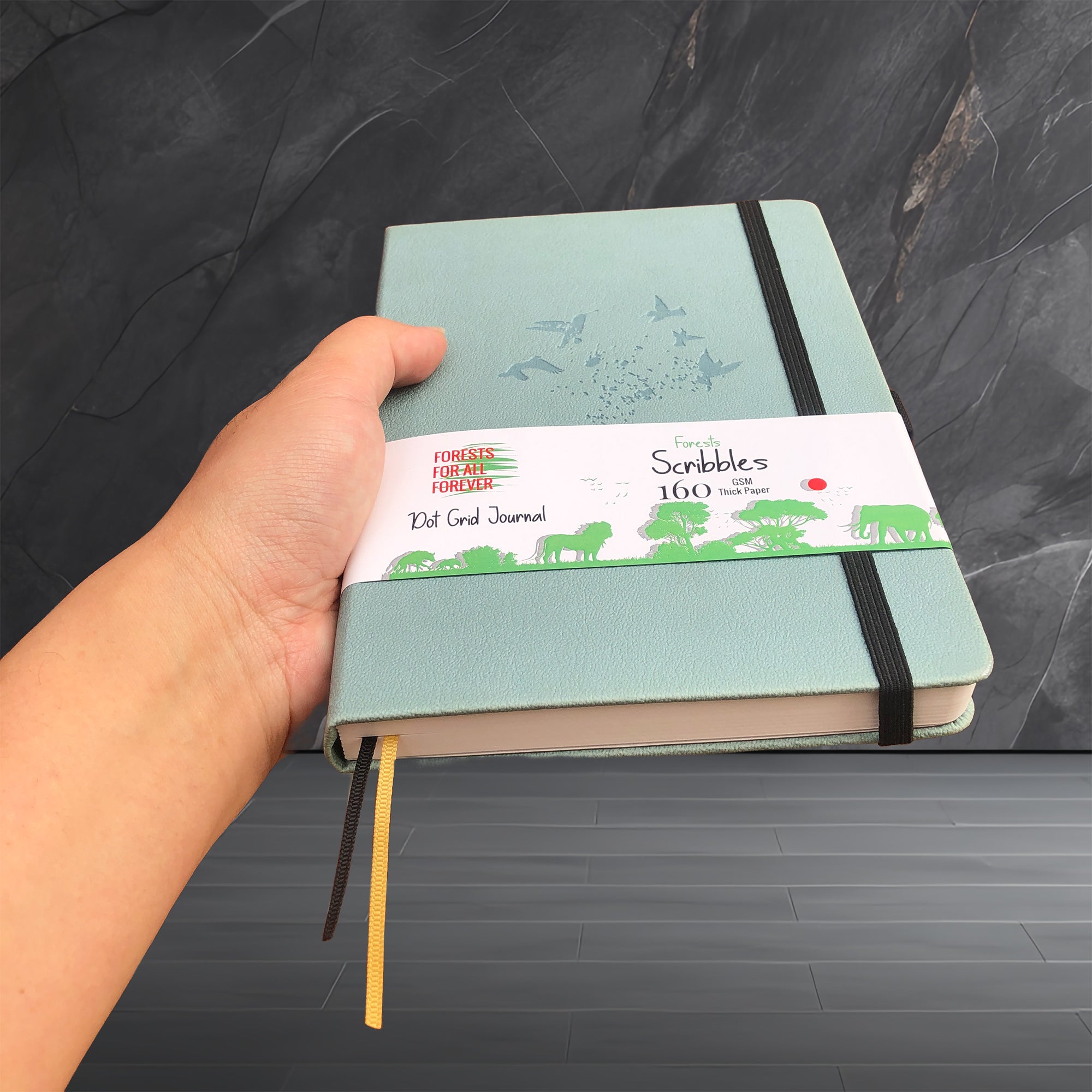 A5 Mist Blue Bird Dot Grid Journal with 160gsm Bamboo Paper-zoom-6