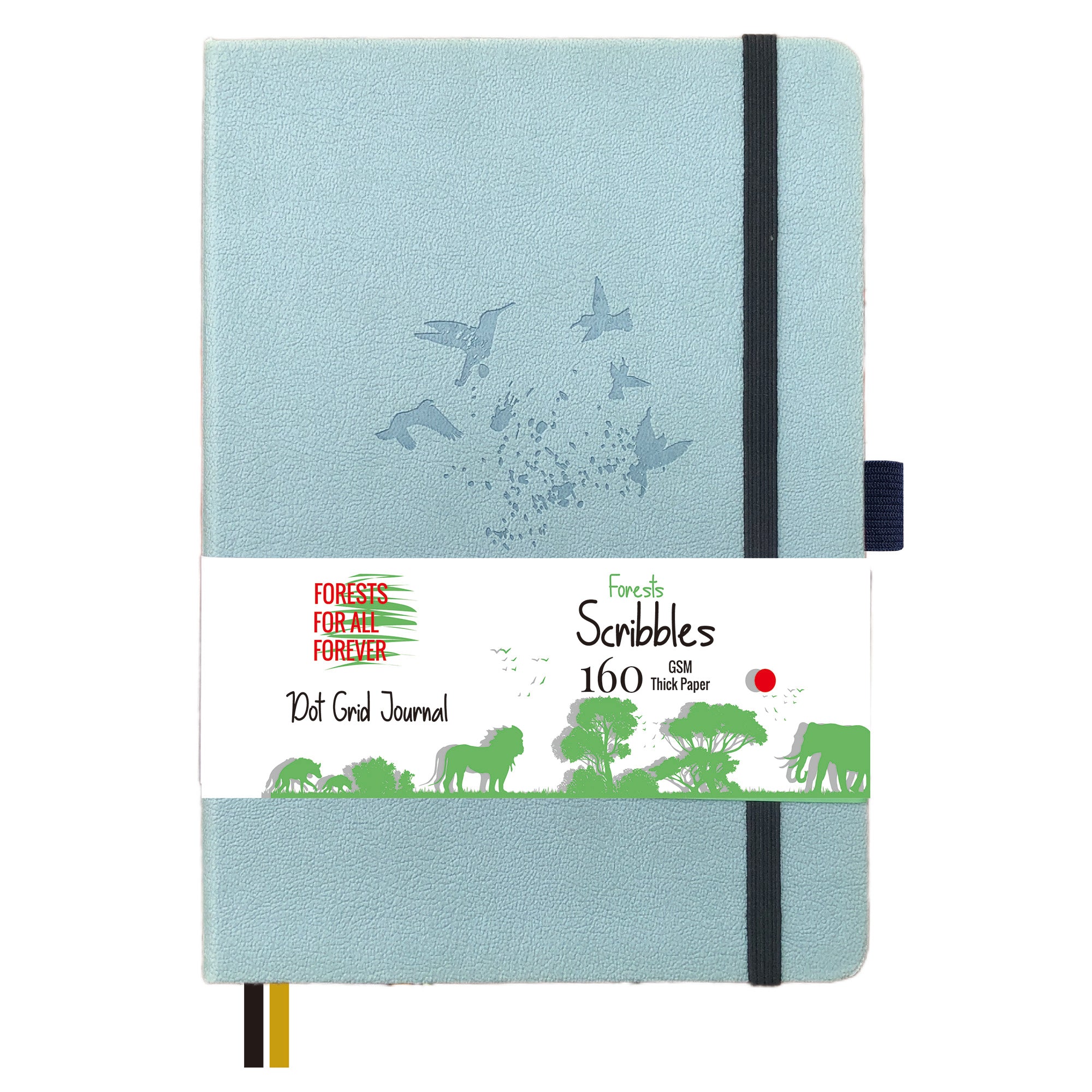 A5 Mist Blue Bird Dot Grid Journal with 160gsm Bamboo Paper-zoom-1